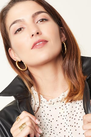 Pendientes aros retorcidos Color dorado Acero inoxidable h5 Imagen3